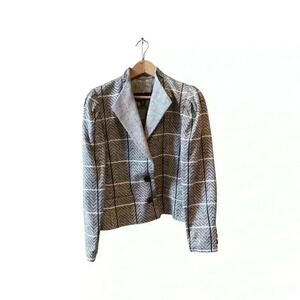 Vintage Louis Feraud Black White Skirt Suit Deadstock.